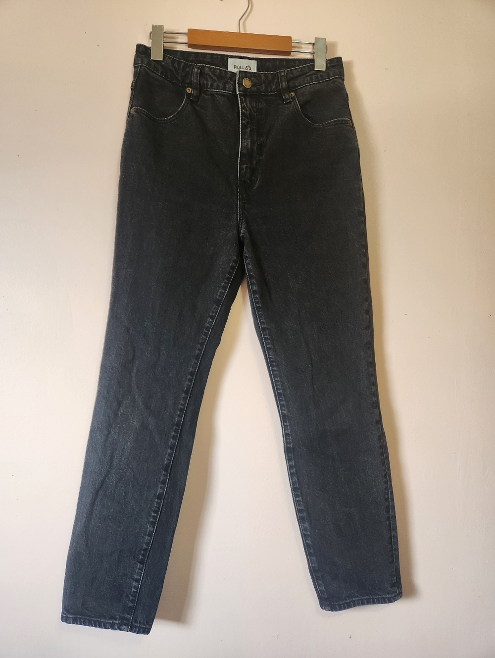 Rolla's Dusters High Rise Slim Jeans Comfort Shadow Black Wash Ankle Size 28 EUC